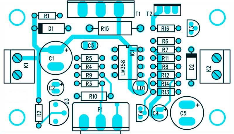 Расположение компонентов на печатной плате