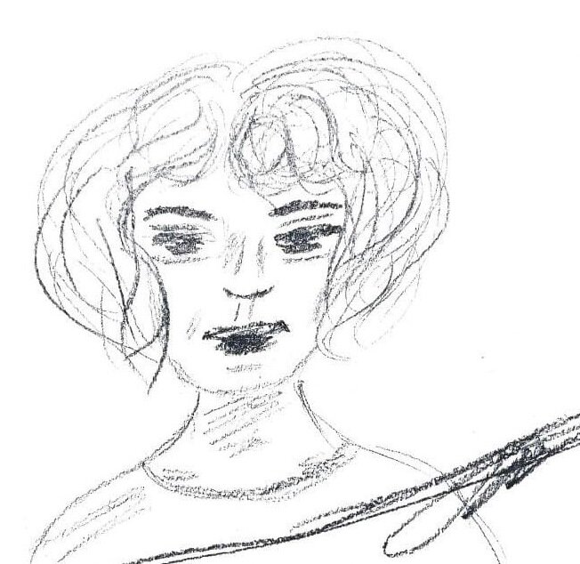 Лара. Рисунок карандашом. Эскиз.