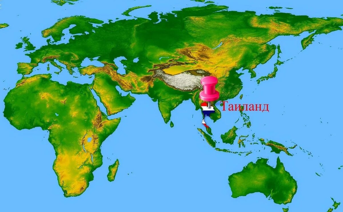 Тайланд физическая карта