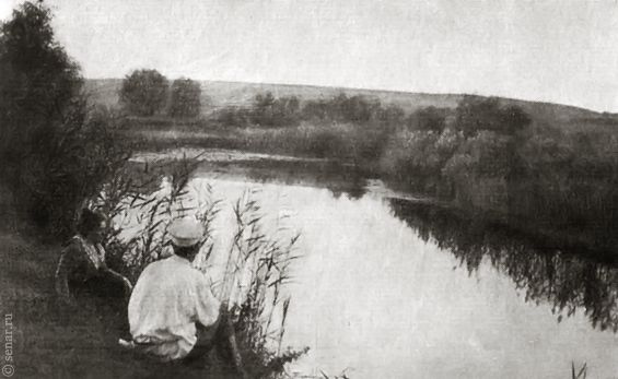 (Е. Ю. Крейцер и С. В. Рахманинов у разлива реки близ имения Красненькое)