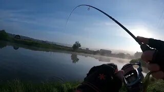 Трудовая микроджиговая рыбалка утром на малой реке