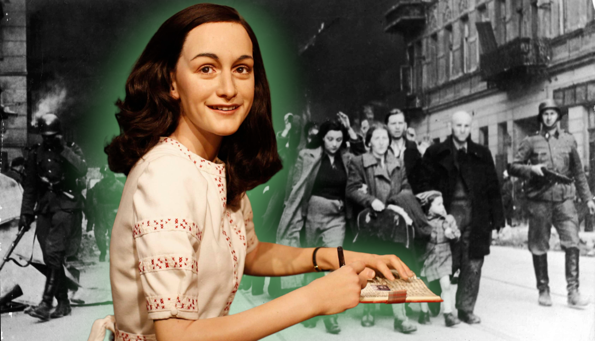 Коллаж автора: фигура Анны Франк в музее мадам Тюссо