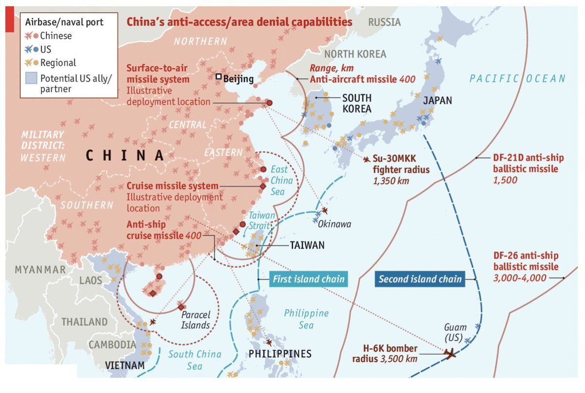 Побережье Китая закрытое по принципу A2AD