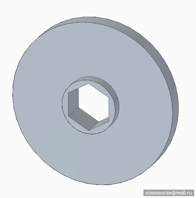 Пример маховика с отверстием из головки ключа