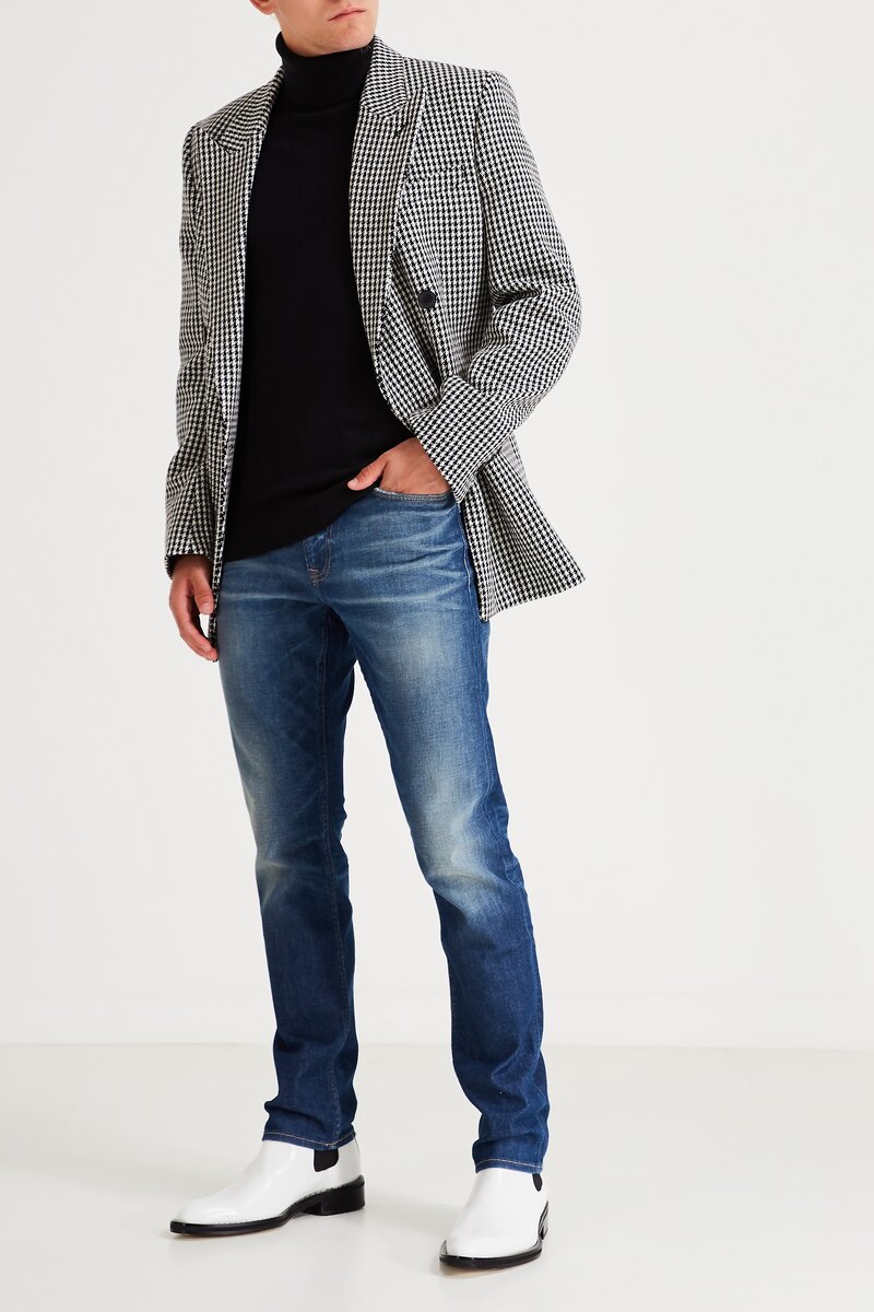 Calvin Klein - Черная водолазка из смеси хлопка и кашемира