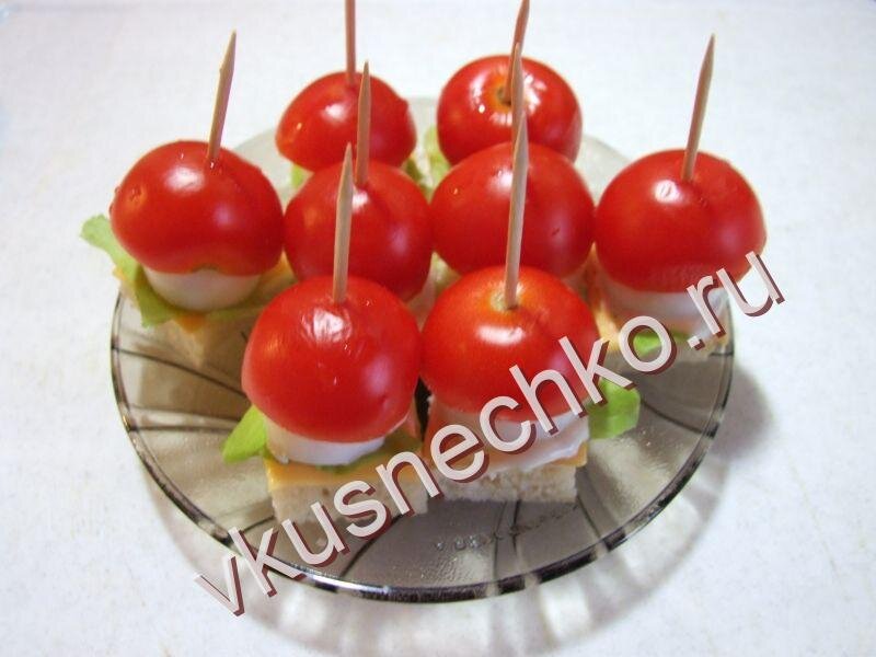 Как приготовить Канапе Сыроежки, пошаговый рецепт с фото.