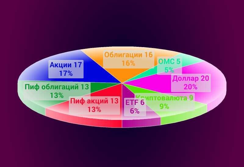 Так портфель выглядит в процентном соотношении 