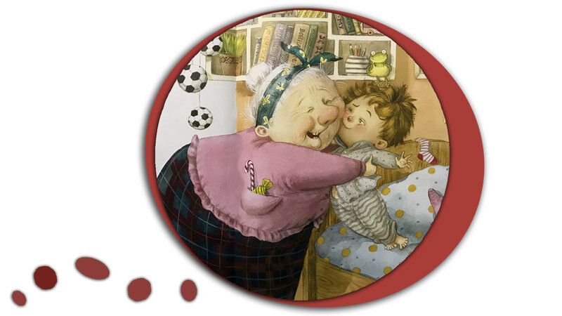 Иллюстрация Л. Ерёминой-Ношин из книги Н. Карповой "Про бабулечек-топотулечек, хлопотулечек, выпекулечек..."