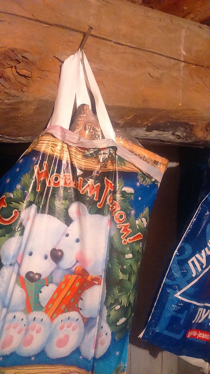 Рамочки с  медовыми сотами подвешиваю для хранения.