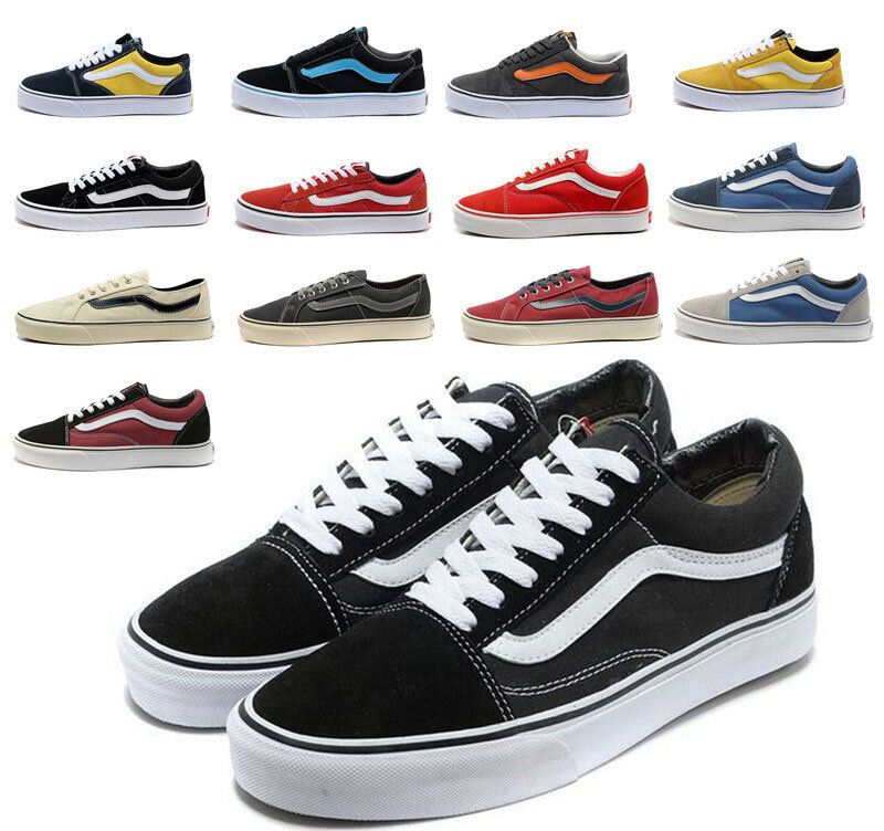 1) Vans Old School: Простенькие кеды по доступной цене, каркас сшит из крепкого текстиля канвас. Этот прочный материал не боится механических воздействий и устойчив к различным погодным условиям. Ортопедическая стелька на основе материала EVA гарантирует хорошую поддержку стопы. Внутренняя "дышащая" поверхность позволяет носить кеды в течение всего дня. Резиновая подошва с технологией Cupsole "умеет" гасить ударные нагрузки и амортизирует даже на твёрдом покрытии. Надёжная шнуровка с металлическими люверсами защищает ноги от травм.  