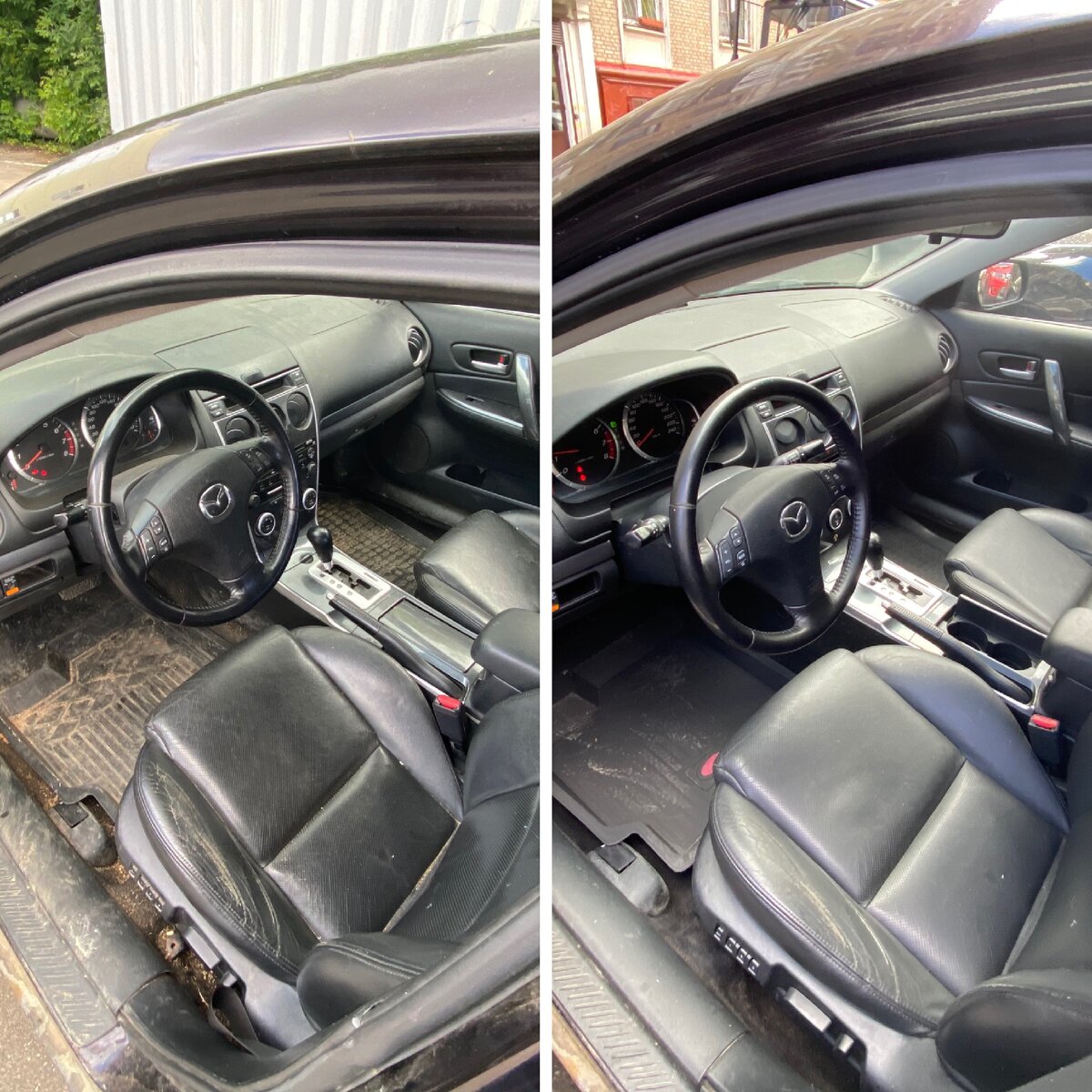 Салон мазды до и после химчистки