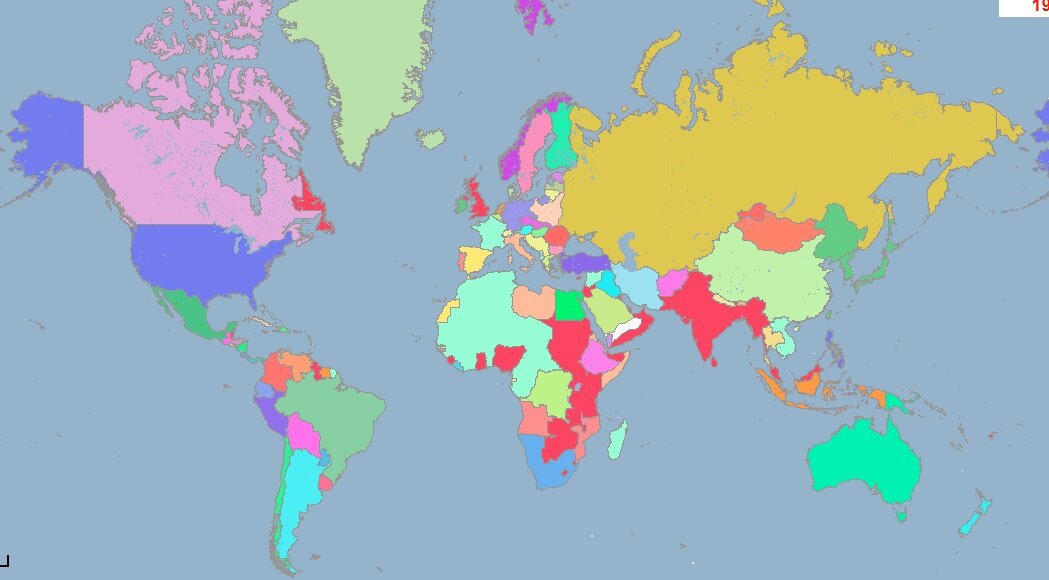 Карта мира в 2000 году