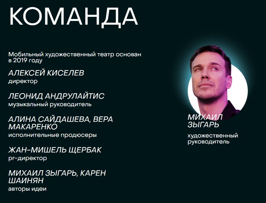 Информация на сайте театра