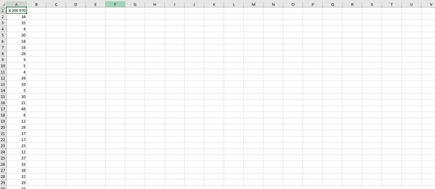 Копируем наши данные из скачанного файла в Excel