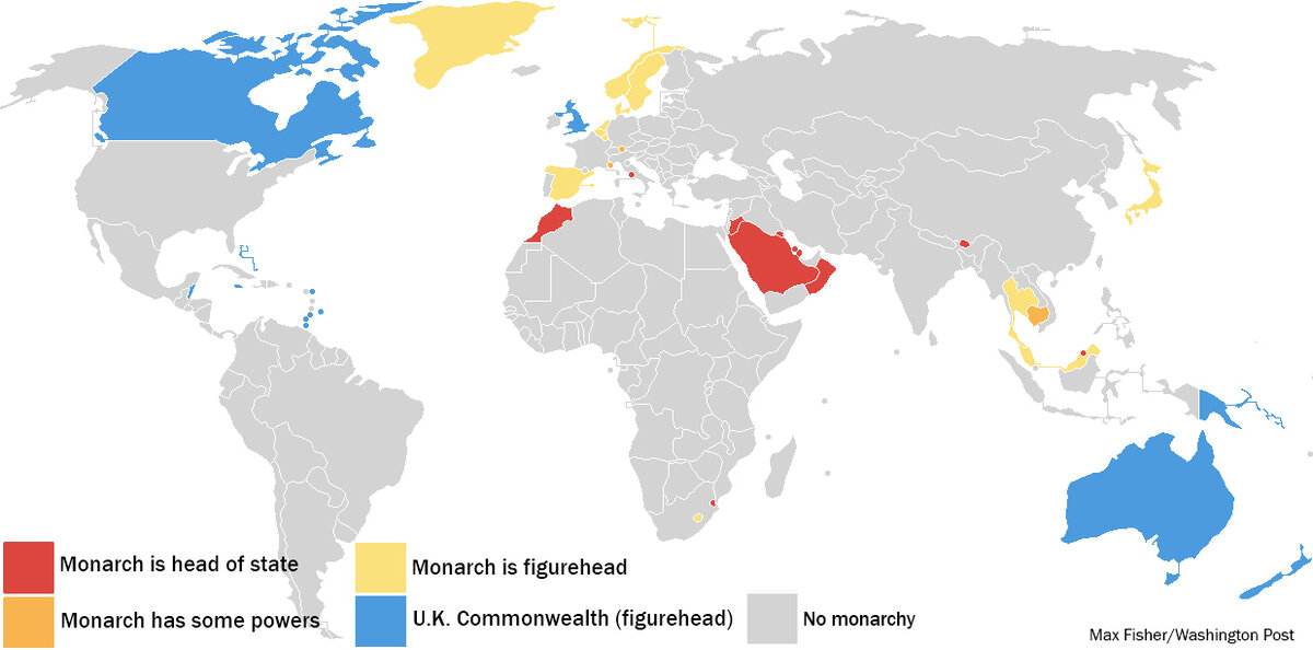 Карта монархических стран