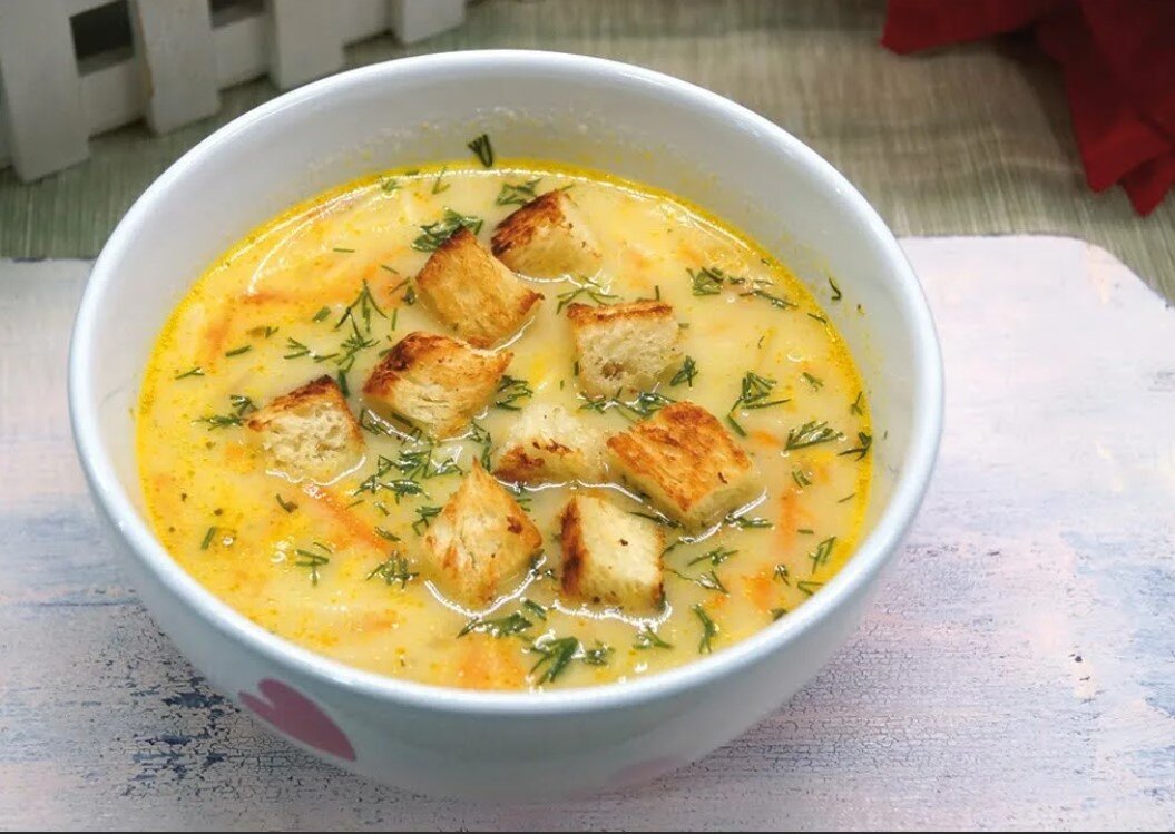 Сырный суп с курицей 