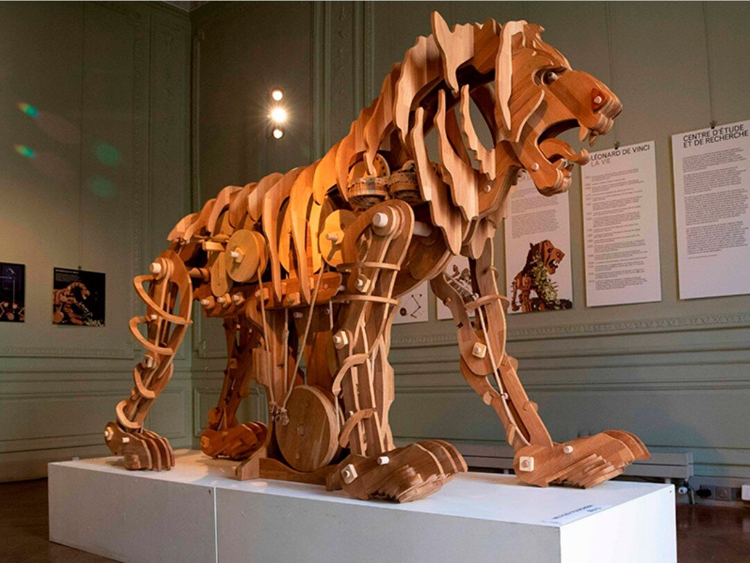 Лев Леонардо, сделанный по его чертежам.