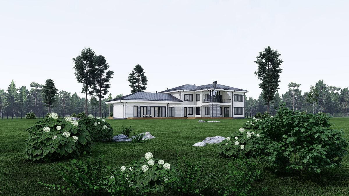 Визуализация проекта по технологии безусадочного бруса