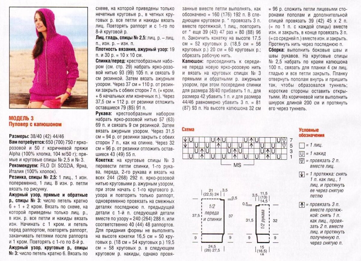 Худи женские с капюшоном вязаные спицами схемы и описание