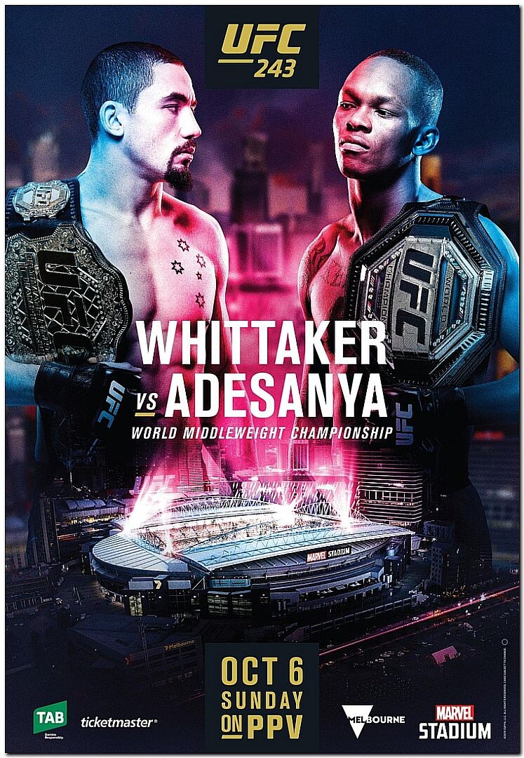UFC 243 :  Whittaker vs Adesanya