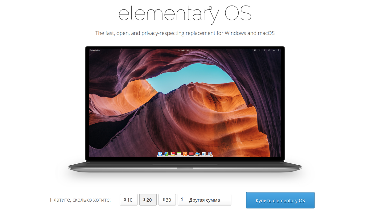 Пример пожертвований с сайта дистрибутива elementary OS
