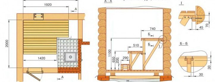 Полок в баню своими руками – фото, чертежи