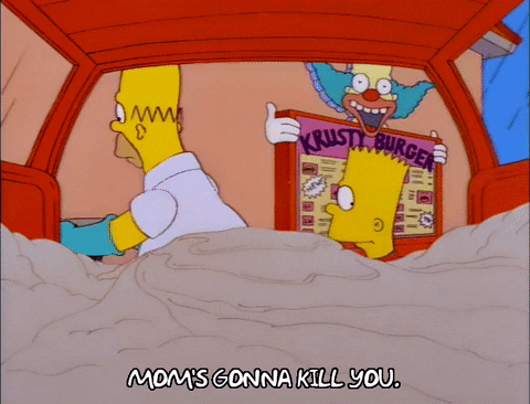 "Мама тебя убьёт." Фрагмент сериала Симпсоны, s10e01