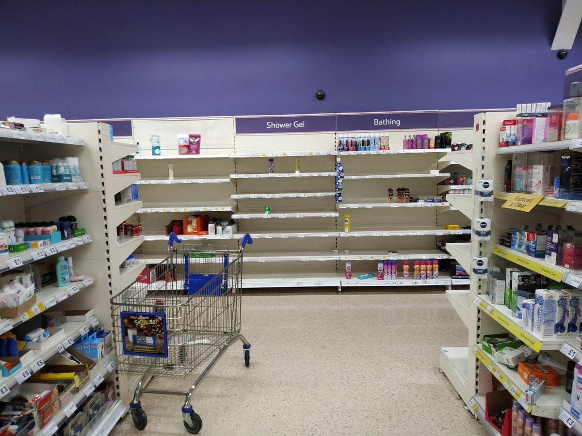 Даже средства гигиены смели с полок