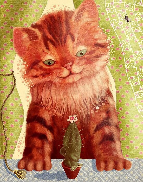 Pinterest.se Валеева Юлия, кошачий арт. Картинка в свободном доступе. 
