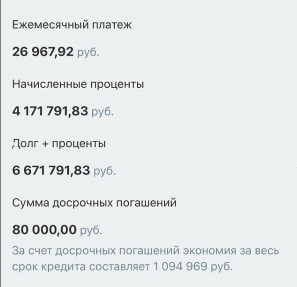 Этот рассчет можно сделать в любом ипотечном калькуляторе.