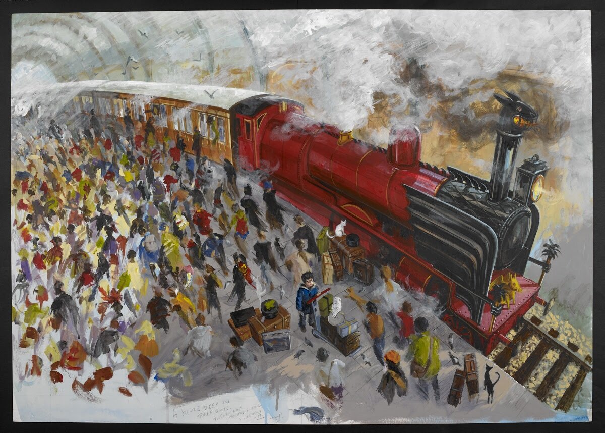 Джим Кей. Эскиз платформы 9 3/4. Выставка Британской библиотеки.