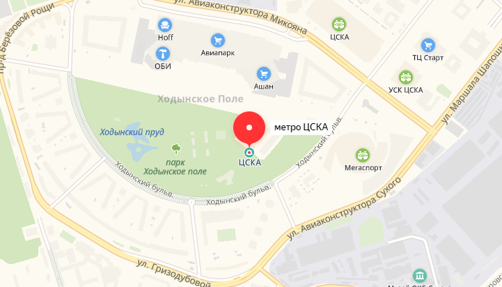 Цска метро на карте москвы схема