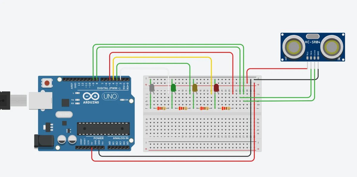 Схема ультразвукового датчика ардуино