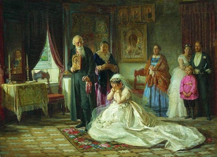 "Перед венцом", (1874) Государственный Русский музей, Санкт Петербург