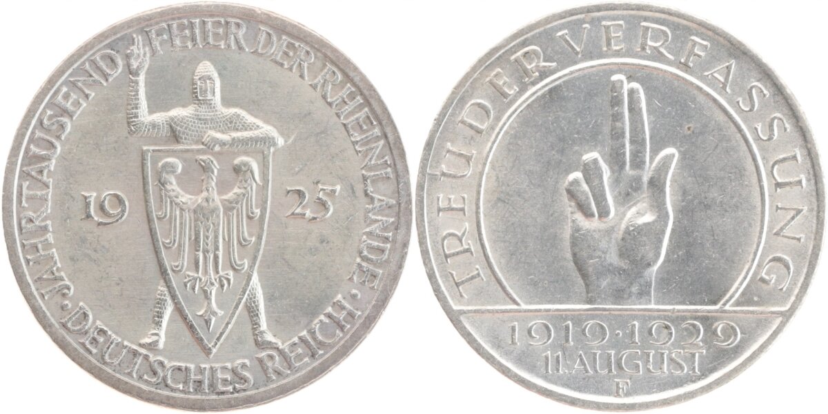 Авторский коллаж из изображений немецких монет с характерным жестом правой рукой