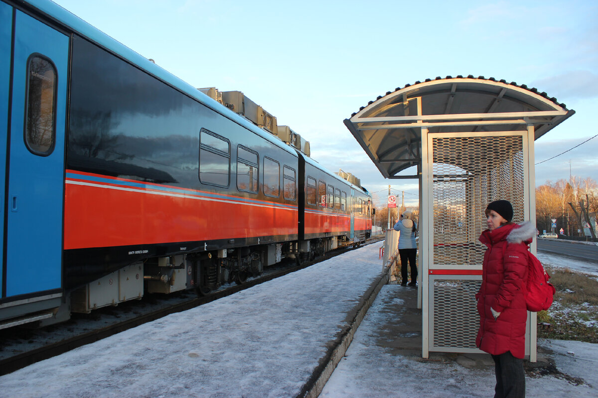 Рельсовый автобус РА-3 на станции Бачманово в Коломне в январе 2020 года