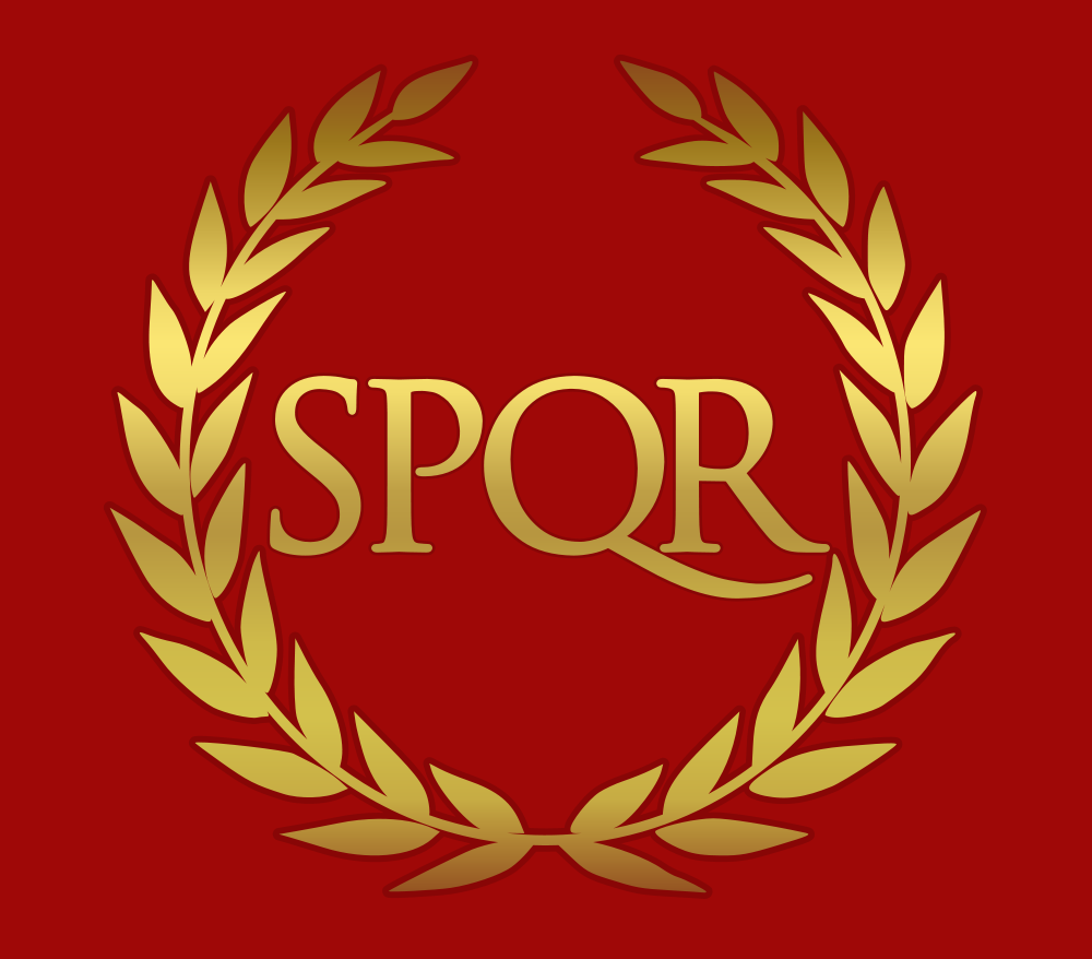 Аббревиатура латинской фразы «Senatus Populusque Romanus» («Сенат и народ Рима»). Изображалась на штандартах.