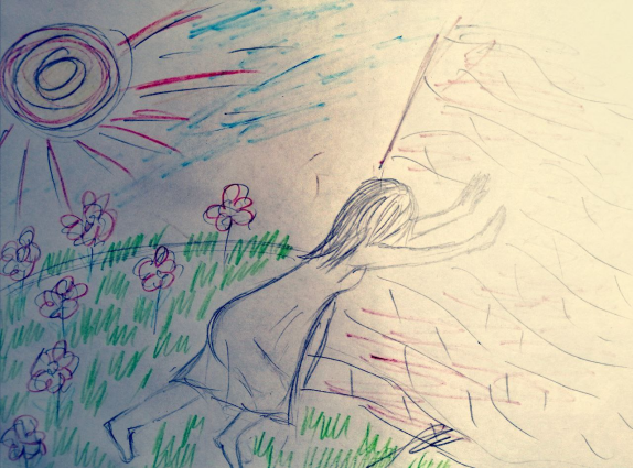 Преграда на пути. Рисунок карандашом.