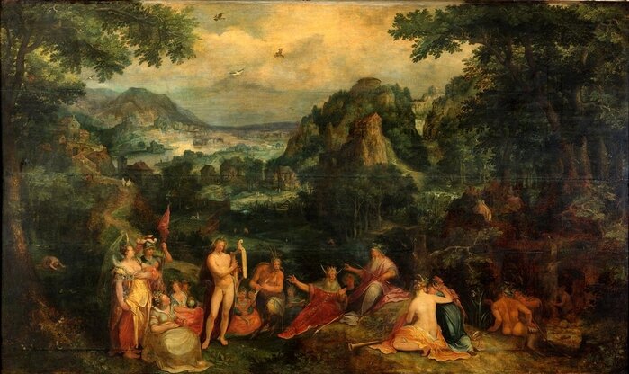 1558 Пейзаж с судом Мидаса (Landscape with the judgment of Midas) Дрезден.