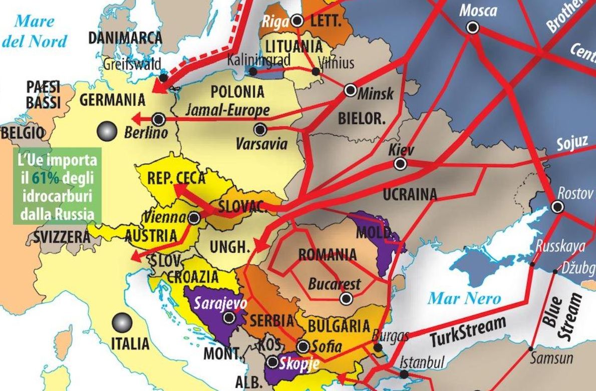 Энергетический кризис Европы на карте