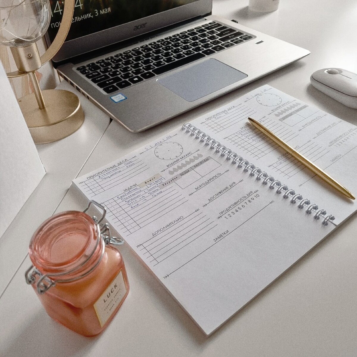 На фото наш планер-ежедневник на 3 месяца