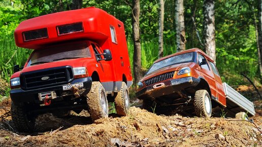 Газель 4х4 пытается показать, что Форду на бездорожье не место! ... RC OFFroad 4x4