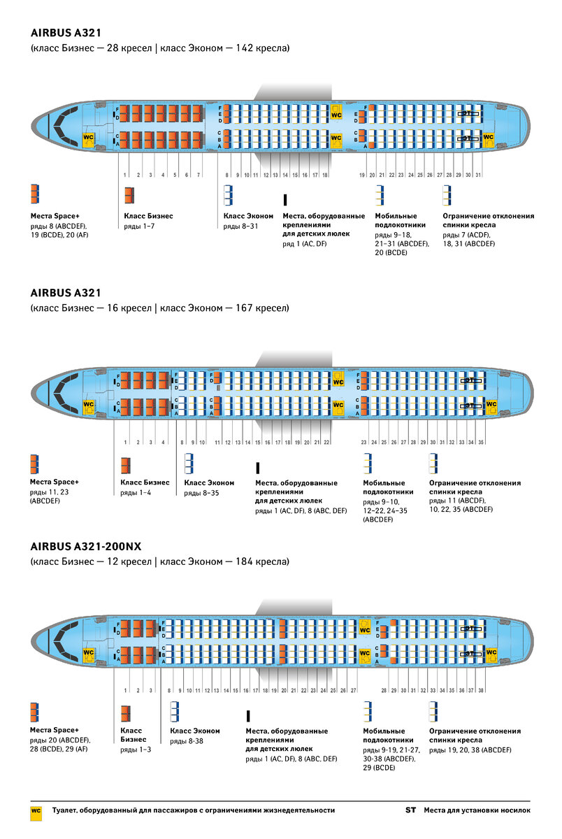 Схема кресел в самолете