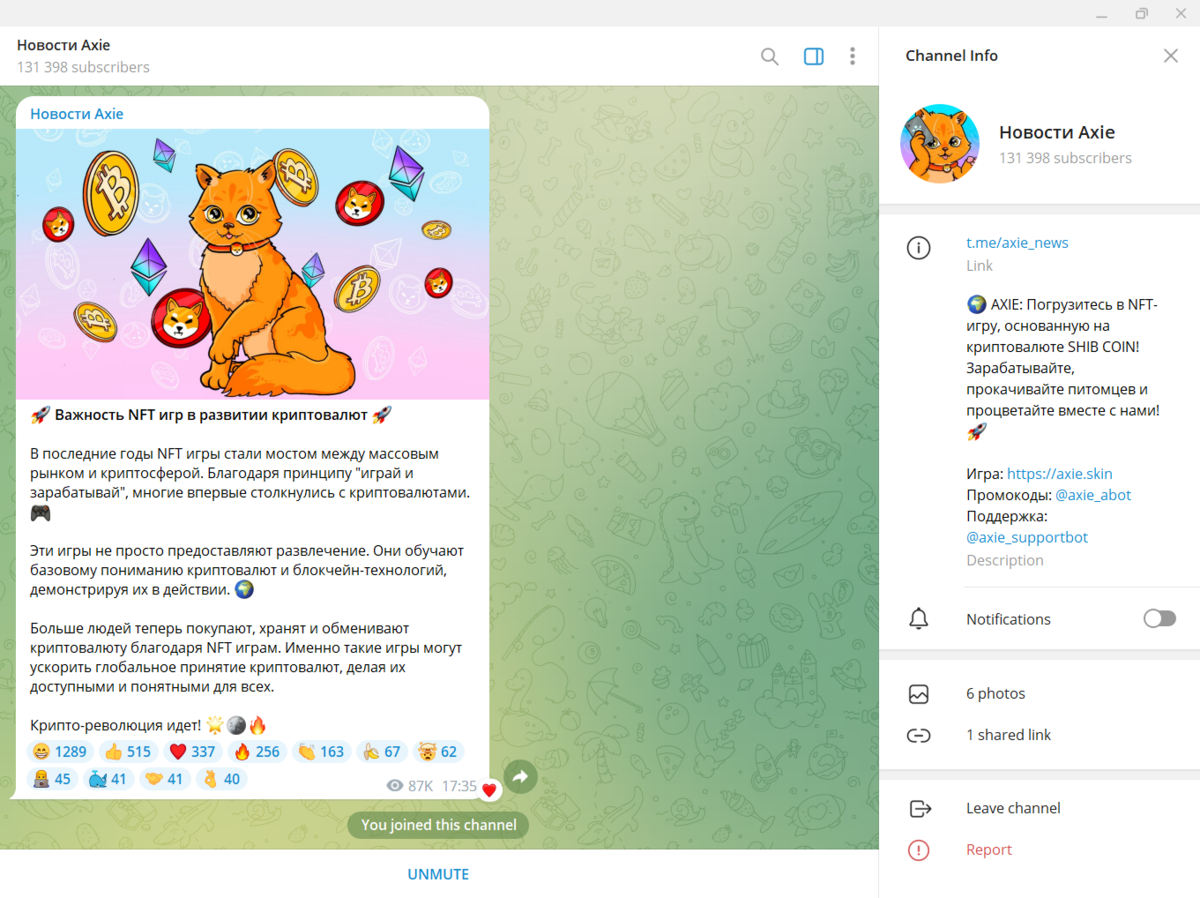 Головной канал проекта в Telegramm
