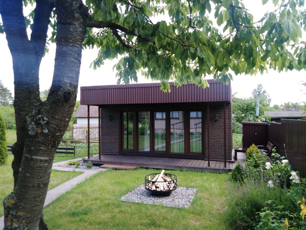 Каркасная баня на свайном фундаменте.