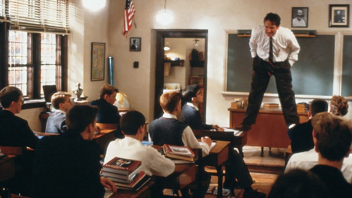 Кадр из фильма «Общество мертвых поэтов»,  Dead Poets Society, 1989, Touchstone Pictures