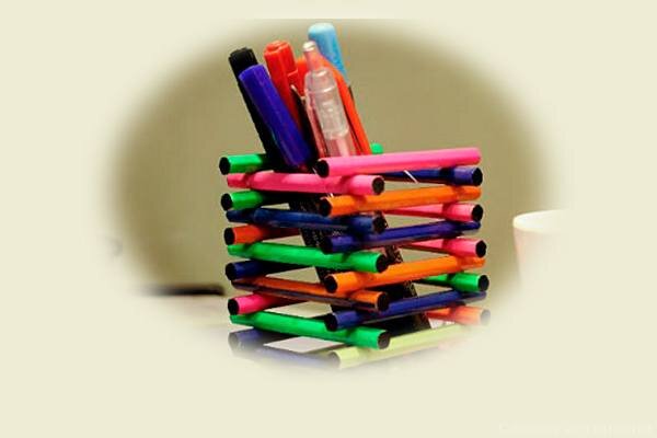 Простая подставка для карандашей из фанеры. | Пикабу