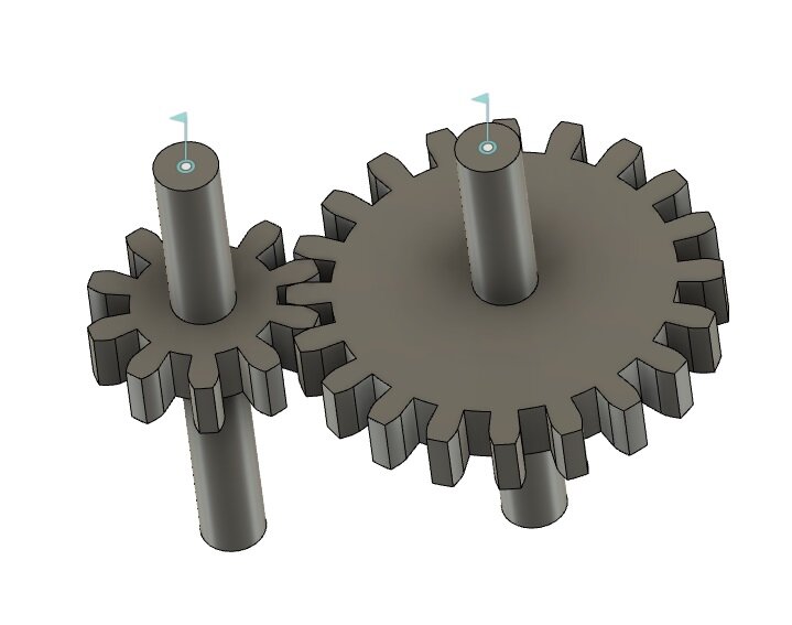 Для наглядности сделал 3D модель понижающей передачи