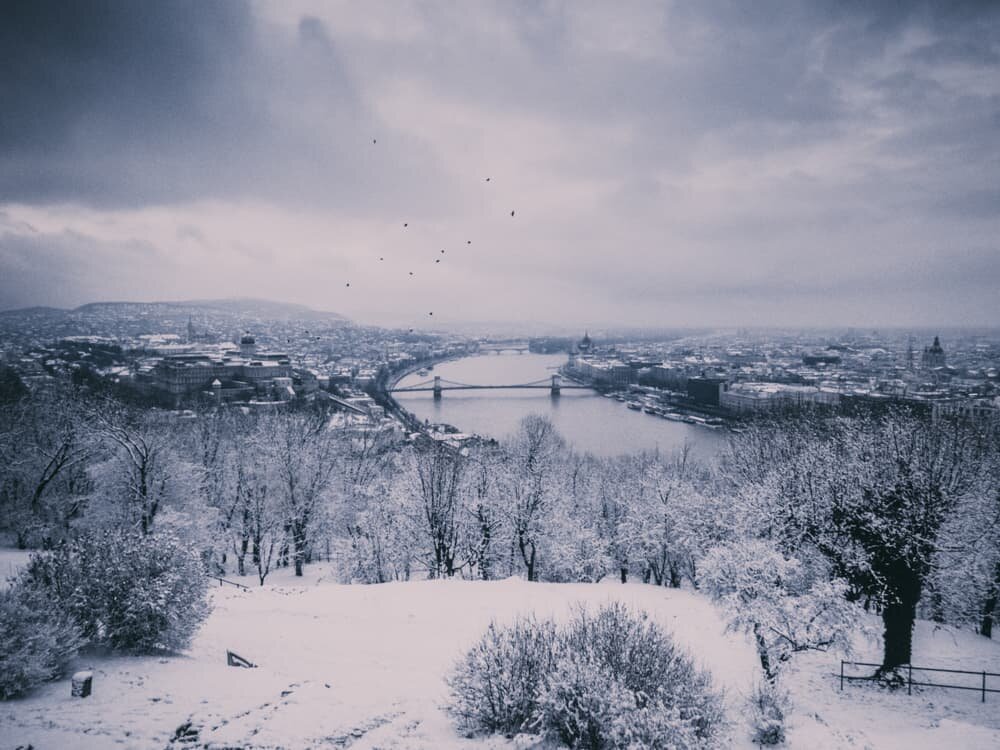 зимний Будапешт с горы Геллерт