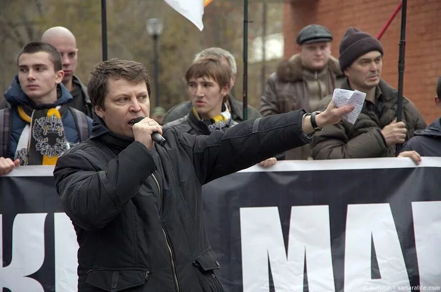 Михаил Матвеев на националистском "Русском марше"